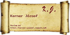 Kerner József névjegykártya